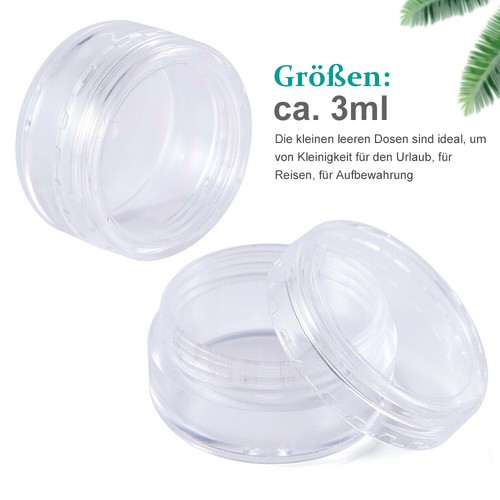 100x klar leer Dose Behälter Tiegel Schraubdose Döschen Cremedose Kosmetik 3-5ML - Bild 7 von 34