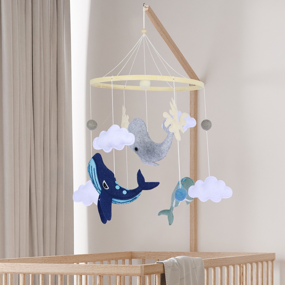 Baby Crib Mobile Montessori Ocean Animals Crib Mobile Soothing