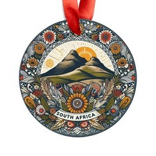 South Africa Landscape, African Travel Round Acrylic Ornament, Personalized Gift