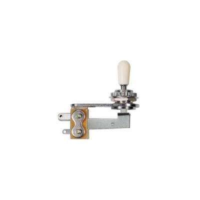 BOSTON Toggle Switch gewinkelt, 3-Weg-Schalter, chrom, mit Grundplatte und Knopf