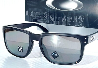 NEW Oakley HOLBROOK Matte Black POLARIZED PRIZM Grey lens Sunglass