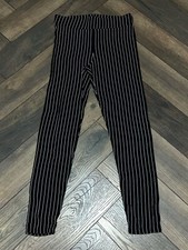 pretty little Thing Leggings Womens size 10 uk black With white stripes