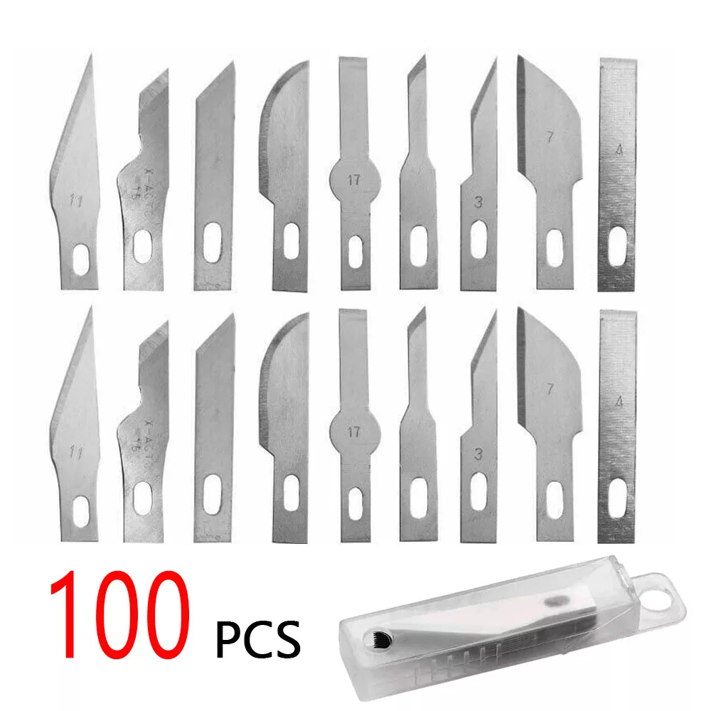 100PCS Exacto Knife Blades, Carving Craft Hobby Knife For Art