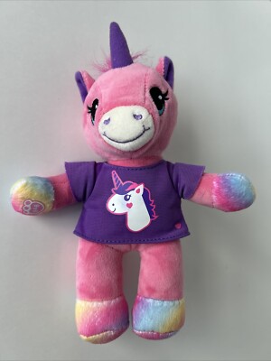 Build A Bear Workshop Small Fry Plush Pink Rainbow Unicorn 8.5''  w Shirt *Read*