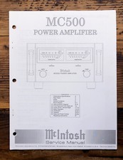 Mcintosh MC500 Amplifier  Service Manual *Original*