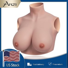 Silicone Crossdresser Breastplates Breast Forms B-H Cup Fake Boobs Drag Queen