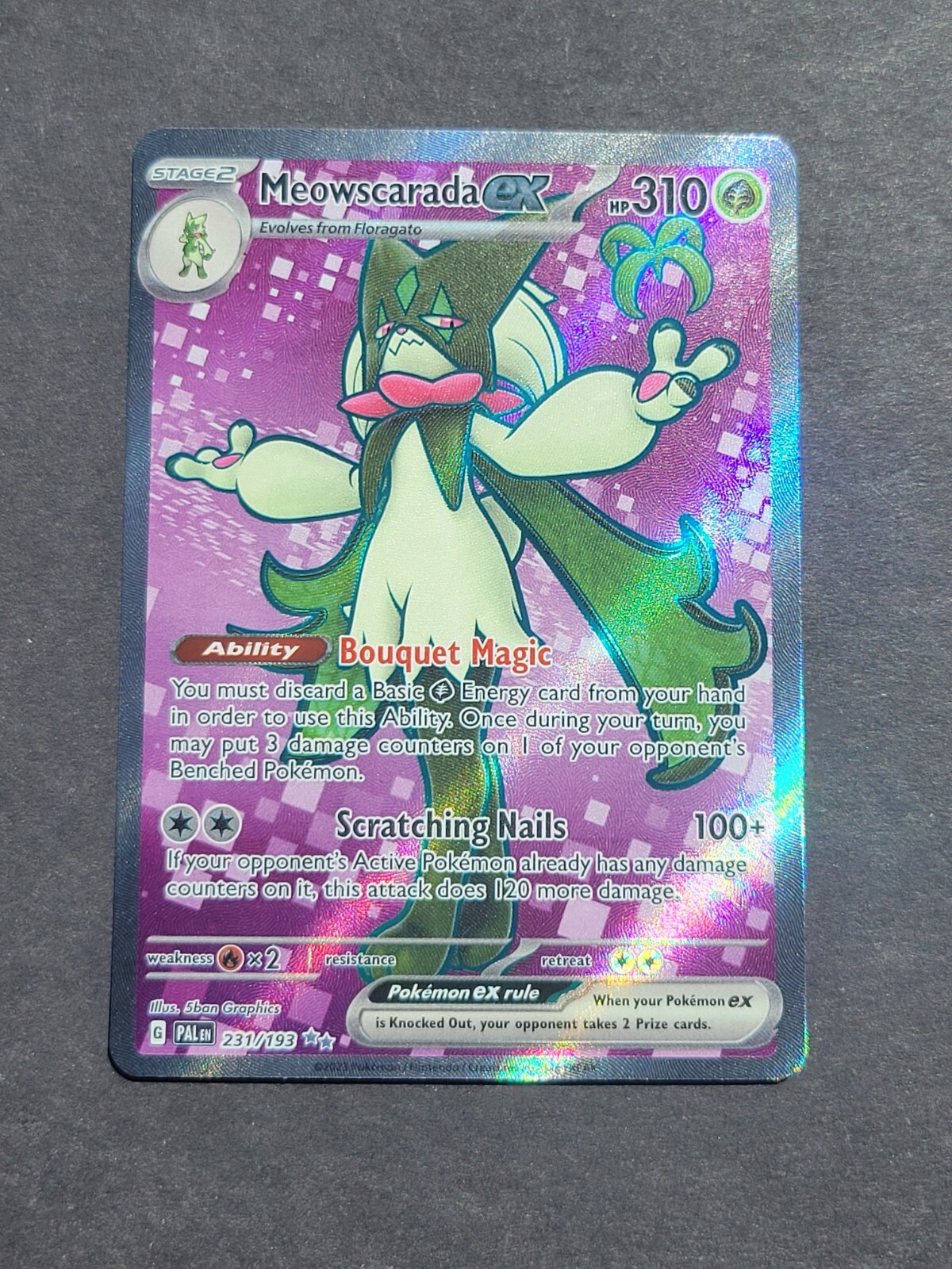 Pokemon MEOWSCARADA EX 231/193 - S&V PALDEA EVOLVED ULTRA RARE HOLO - NM/MT