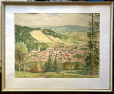 ::AQUARELLGEGEND UM°TODTNAU SCHWARZWALD DORF IM TAL SIGNIERT V. KUNERT TANNE