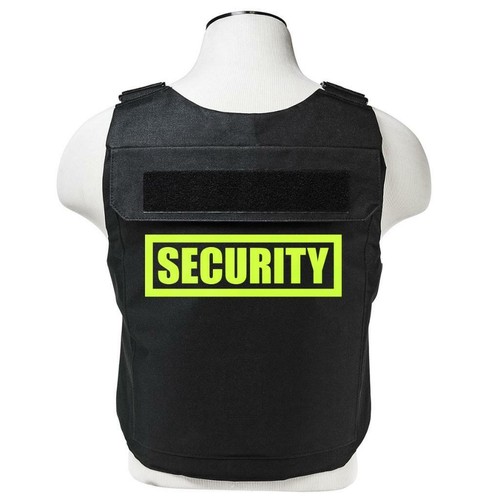 Printed Safety Green Security Guard Staff Police K-9 Discreet Plate Carrier Vest - Picture 2 of 2
