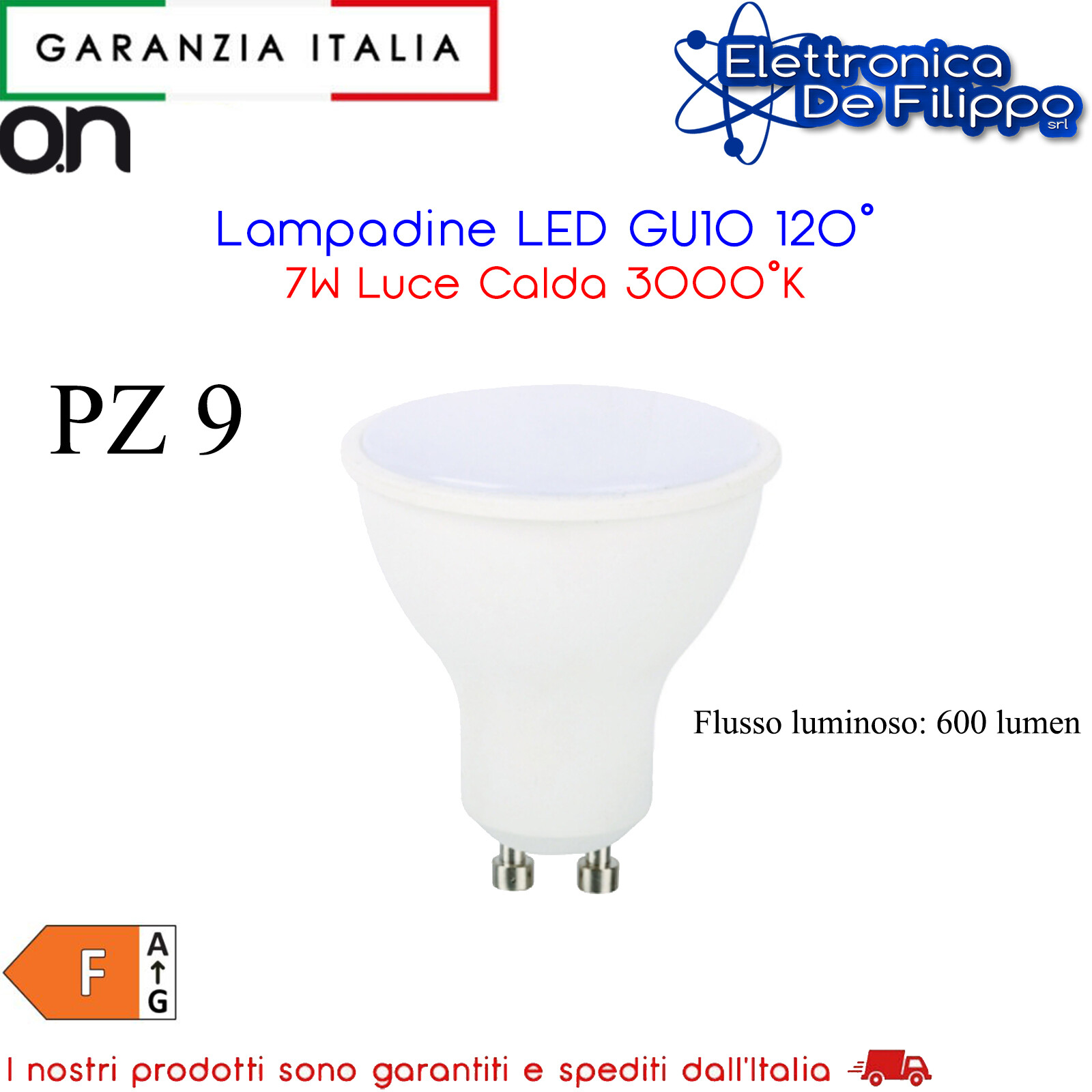 Upgrade Luci: 9 LED GU10 7W 3000K | High Lumen & Zero Flicker