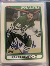 2 Ray Ferraro autographed WHALERS hockey cards 