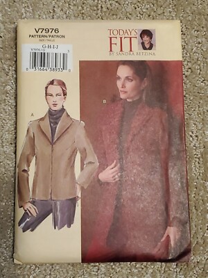 Vogue Today's Fit Pattern V7976 Misses sz G H I J Bust 46-55 Jacket ...