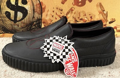 VANS x MARVEL Classic Slip On Black Widow Shoes Disney Star Wars US 8-New 