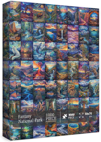 National Parks Puzzle Art Puzzles for Adults 1000 Pieces, Colorful Painting Jigs - Picture 2 of 12