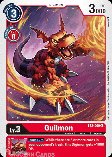 BT2-009 Guilmon Common Mint Digimon Card
