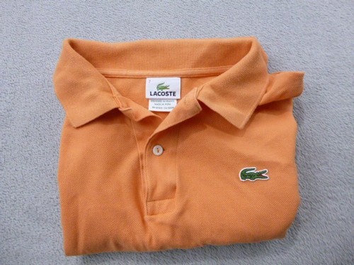 Lacoste Polo Shirt Mens Size 7 XXL Orange Short Sleeve Logo Preppy Casual - Picture 7 of 8