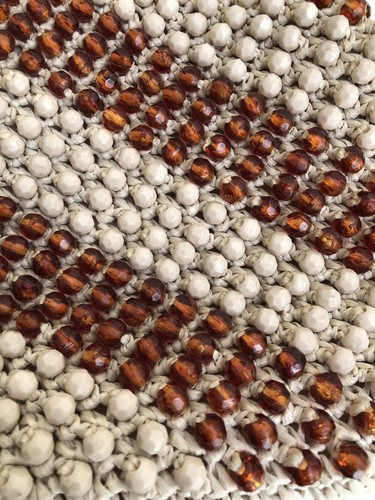 1970’s hippie Vintage Amber beaded handle Small Mini Clutch Handbag Purse - Picture 5 of 7