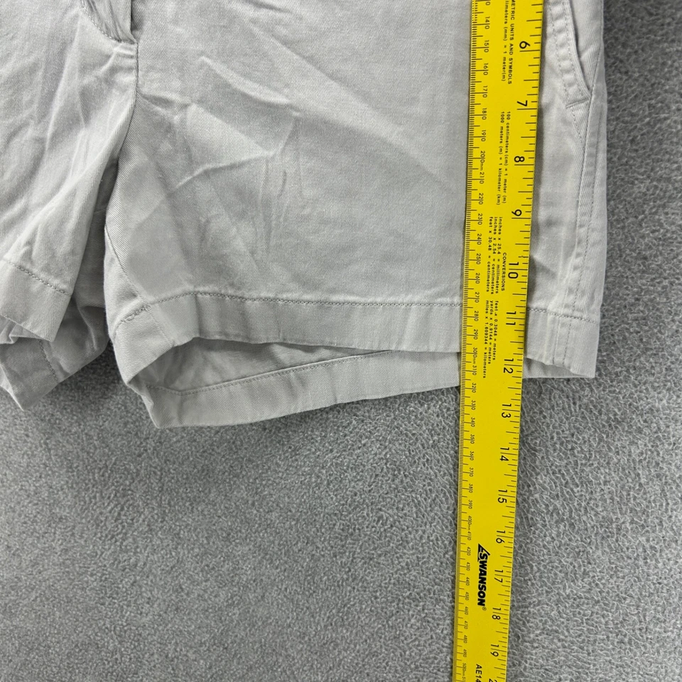Pantalones Cortos J.CREW Mujer Talla 4 Beige Frente Plano Chino Caquis Algodón Verano Foto 4 de 4