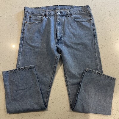 Levis Style 505 Jeans Mens 38x29 Light Wash Blue Denim Regular Fit Pockets