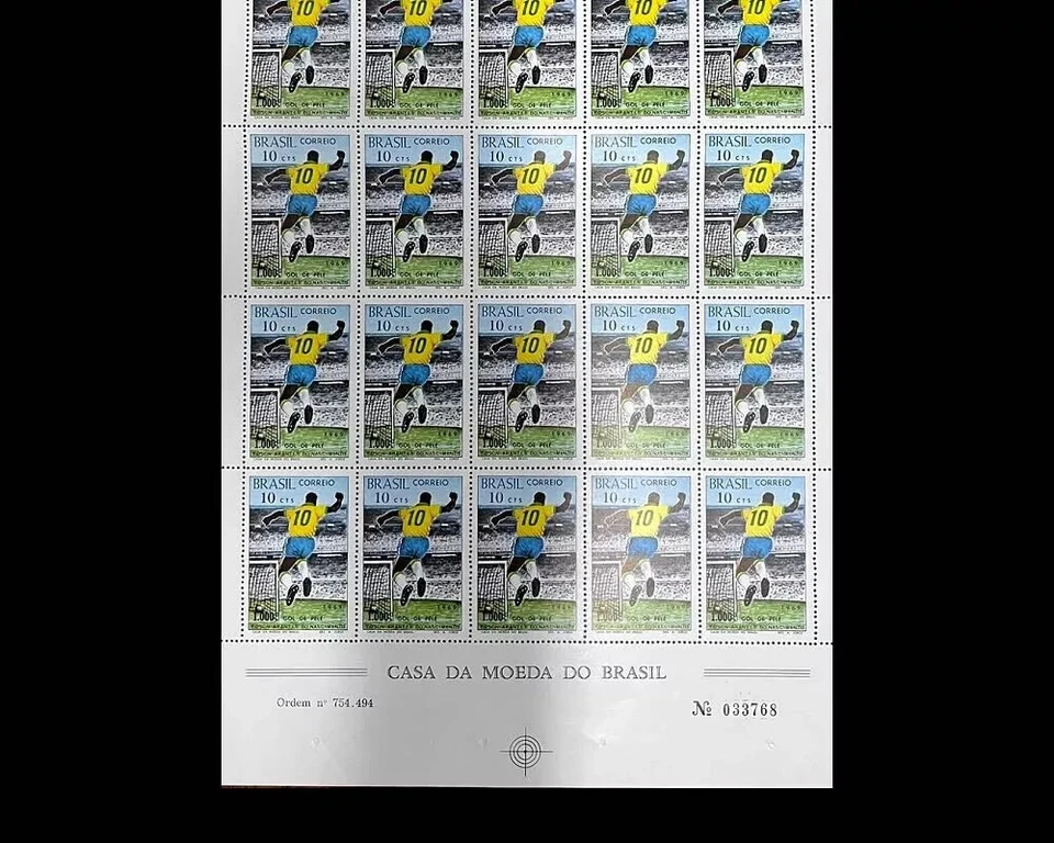 Pelé Football Brazil Soccer 1969 Edson Arantes Mi 1238 Sn 1144 Yt 914 RHM 658 - Image 3 of 4