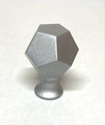 9 Silver Tone Metal Drawer Pulls -Faceted gem- Cabinet Drawer Knobs - New