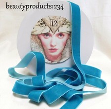 2 Yards 3/4" Velvet Ribbon TURQUOISE Quality / Finished Edges / NEW