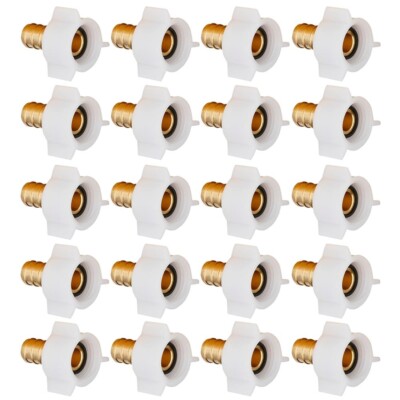 20 Pack 1/2'' Pex x 1/2'' Female NPT Threaded Swivel Adapter Brass Crimp Fittings