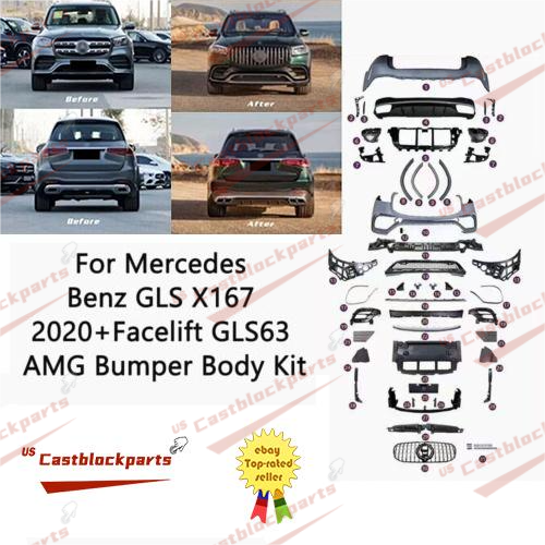 Facelift GLS 63 AMG 2020+ Front Rear Bumper Body Kit For MERCEDES