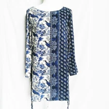 NWT Sea Gypsies Fringed Women's Dress Size M Floral and Peacock