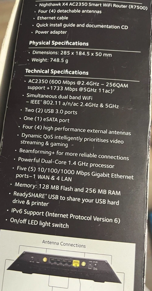 Netgear Nighthawk X4 R7500 AC2350 ROUTER Gaming - Bild 3 von 3