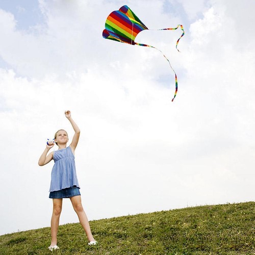 Kids Adult Rainbow Small Pocket Kite + Color Double Tai Pouch F2AU- Outdoor E7I4