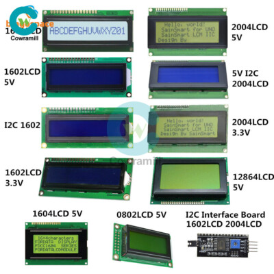 1601/1602/1604/0802/2004/12864 Character 3.3V/5V LCD Display Module for Arduino