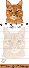 ORANGE TABBY CAT Die Cut List Pad/Note Pad with Magnetic Back