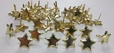 Large Metallic Gold Star Brads - 50pc
