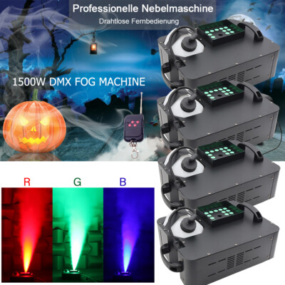 1500W DMX Nebelmaschine RGB 24 LED Bühnenlicht Vertikal Upspray Effekt Party
