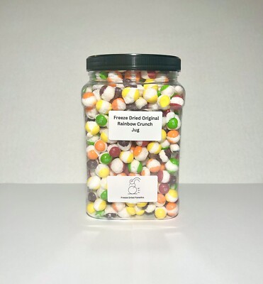 Freeze Dried Bulk Candy Original Rainbow Crunch 54oz Container Made To Order