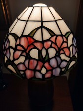 Vintage Dale Tiffany Lamp Shade Iris Floral Art Deco Stained Glass 6"X10 Signed