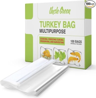 Uncle Green Multipurpose Turkey Bags -18'' x 24 ''-100 bags per box