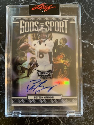 Peyton Manning AUTO Denver Broncos HOF Leaf God of Sport Vibrance 2022