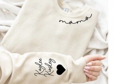 Custom Mama Sweatshirt with Kid Name, Christmas Gift, Custom Mom Gift