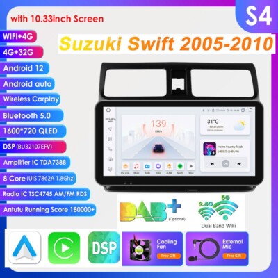 10.33'' For Suzuki Swift 2005-2010 Android 12 Car Radio Stereo Carplay GPS BT5.0