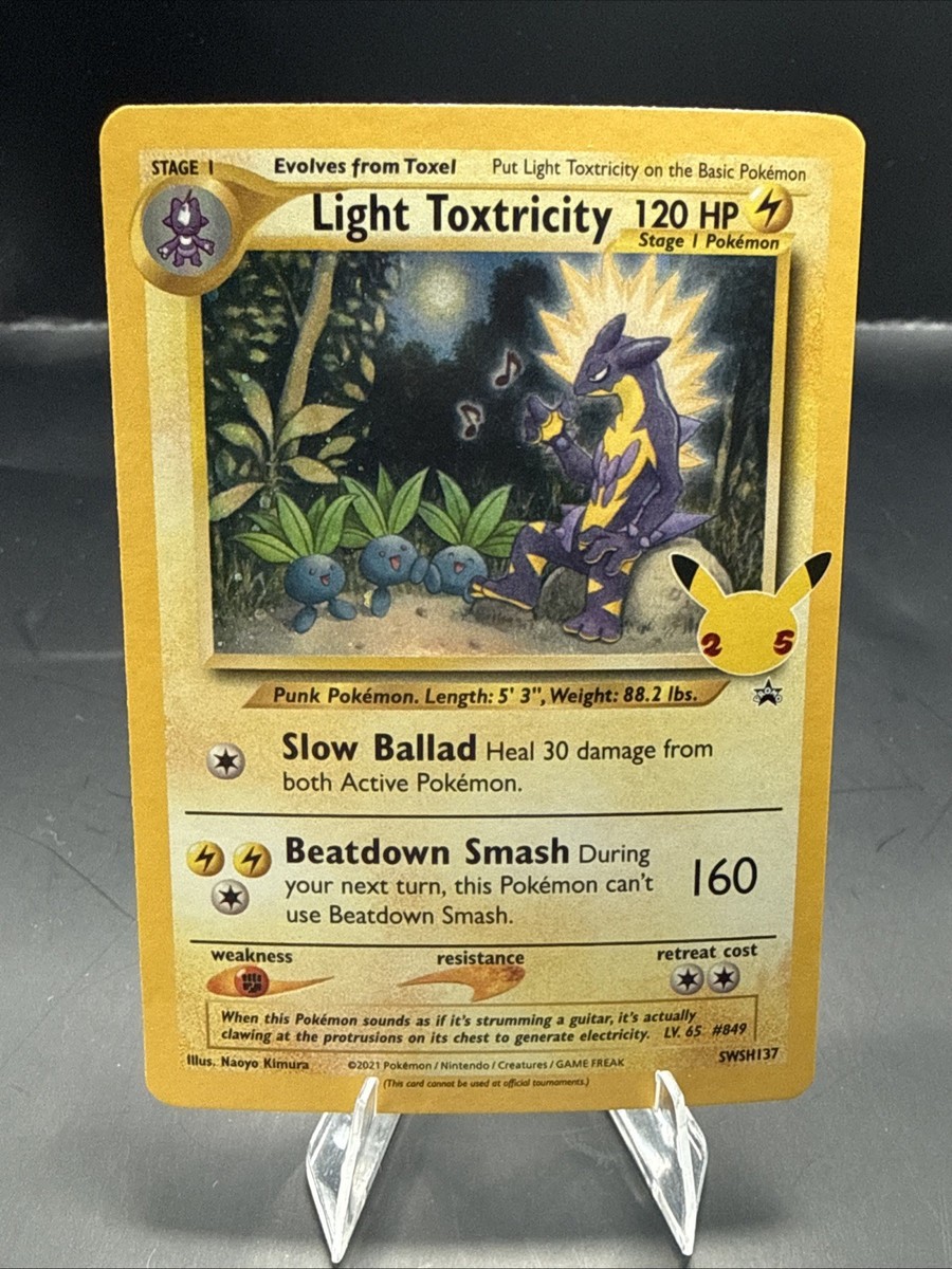 Pokemon TCG Light Toxtricity SWSH137 Celebrations Black Star Promo