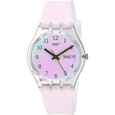 Swatch Women's Watch Transformation Ultrarose White Dial Silicone Strap GE714