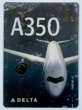 2022 DELTA Airlines Pilot Trading Card A350 #67 Airbus A350-900H Holographic