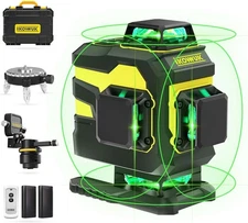 IKOVWUK 4x360° Laser Level Pro Kit, Black & Yellow 