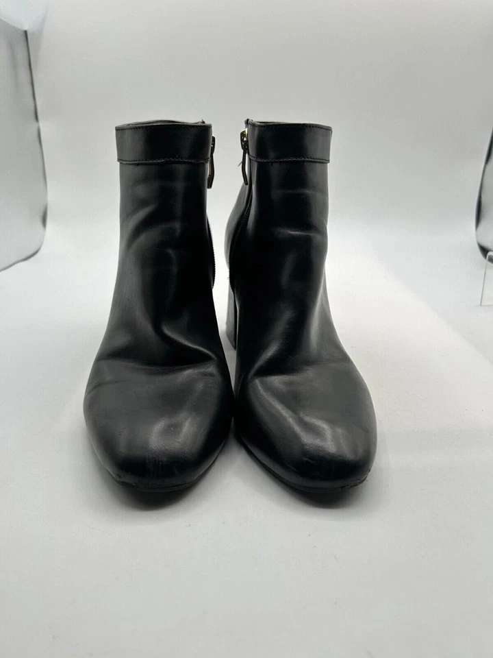 Botín Liz Claiborne Macomb para mujer talla 7,5 cuero negro punta almendra Foto 2 de 4