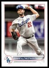 Dodgers All-Time Strikeouts  Clayton Kershaw 2022 Topps Update #US309 Dodgers