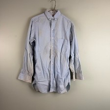 VTG 50s 60s Pilgrim Sanforized Gusseted Blue Distressed Work Shirt Size 14 SM