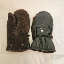VTG Genuine Suede Brown Leather Durable Lined Mittens Gloves Size L Motorcycle