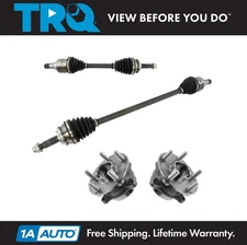 TRQ Front CV Axle Shafts & Wheel Hub Bearing Assemblies Set of 4 for Prius
